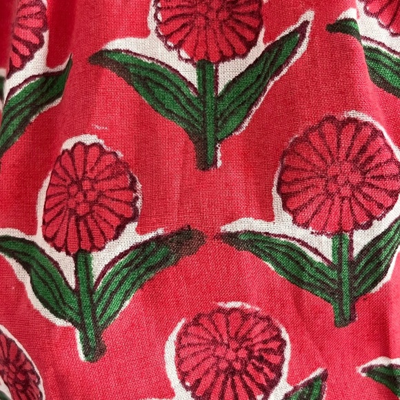 Mon Coco 100% Cotton Smocked Floral Mini dress  with Puffed Sleeves Extra Small - Picture 6 of 16